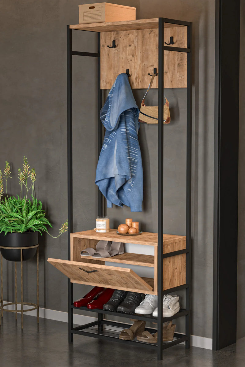 Metal Hall Stand Brown 180 cm