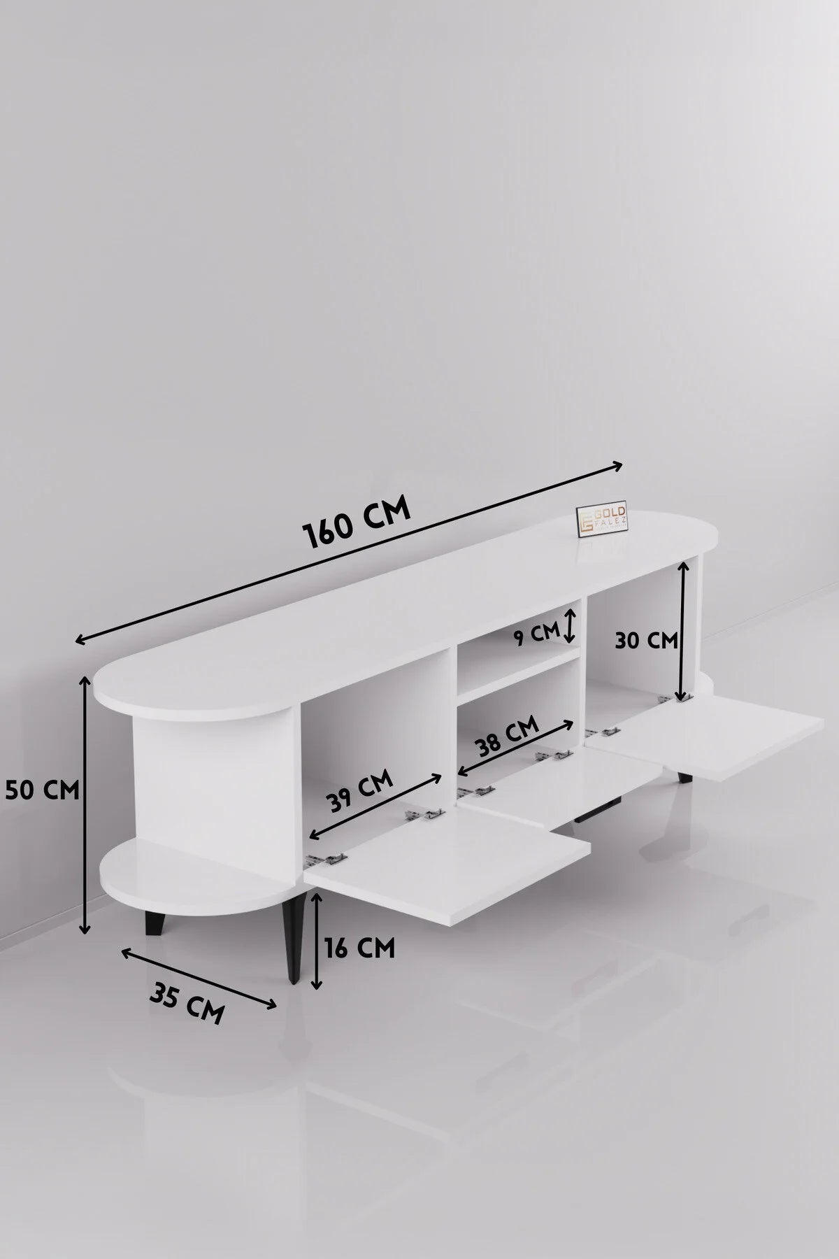 Стойка за телевизор Mira ПДЧ синя 160x35 – görsel 5