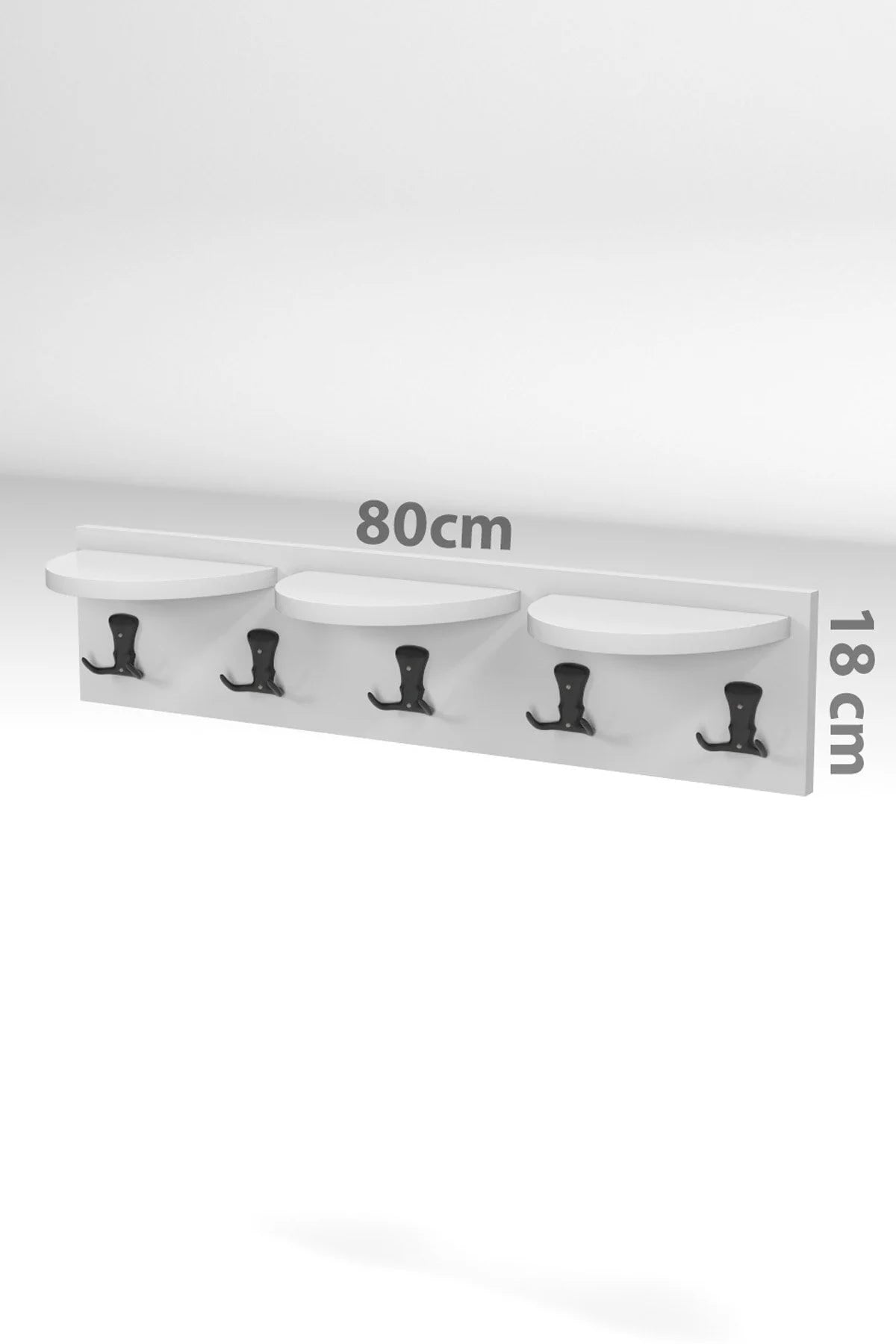 İlkal Закачалка за стена от 5 части Орехово кафяво 80 cm – görsel 6