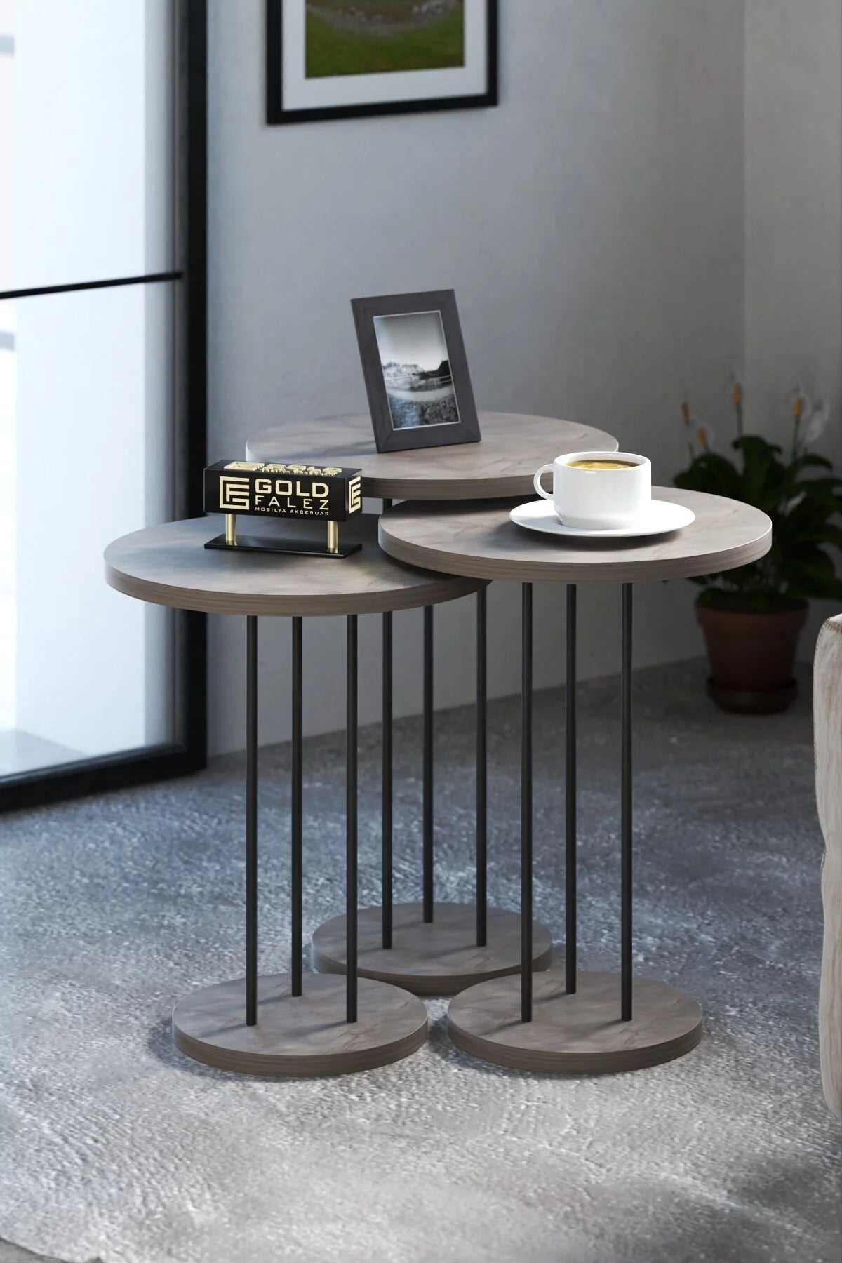 Black Terra Холна маса Gordion Grey 4 части – изображение 4