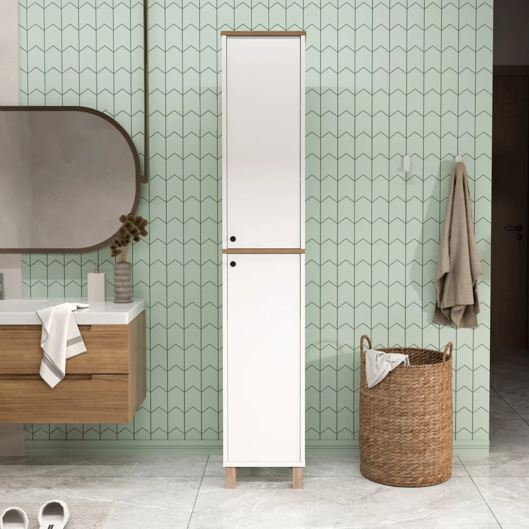 Çok amaçlı dolap Nord Mutfak kileri Banyo dolabı 195cm Sepetli-beyaz ND12-SW – изображение 3