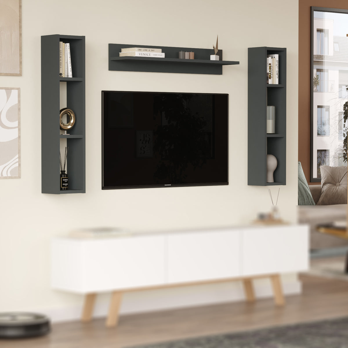 Yuru Design Pulse Wall Shelf Anthracite PU2-AN – görsel 3