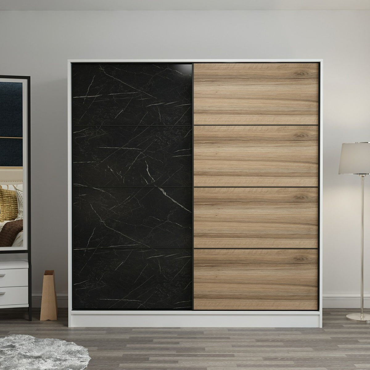 Kale210Y 2K плъзгащ се гардероб 220G - Byz Royal Marble златист