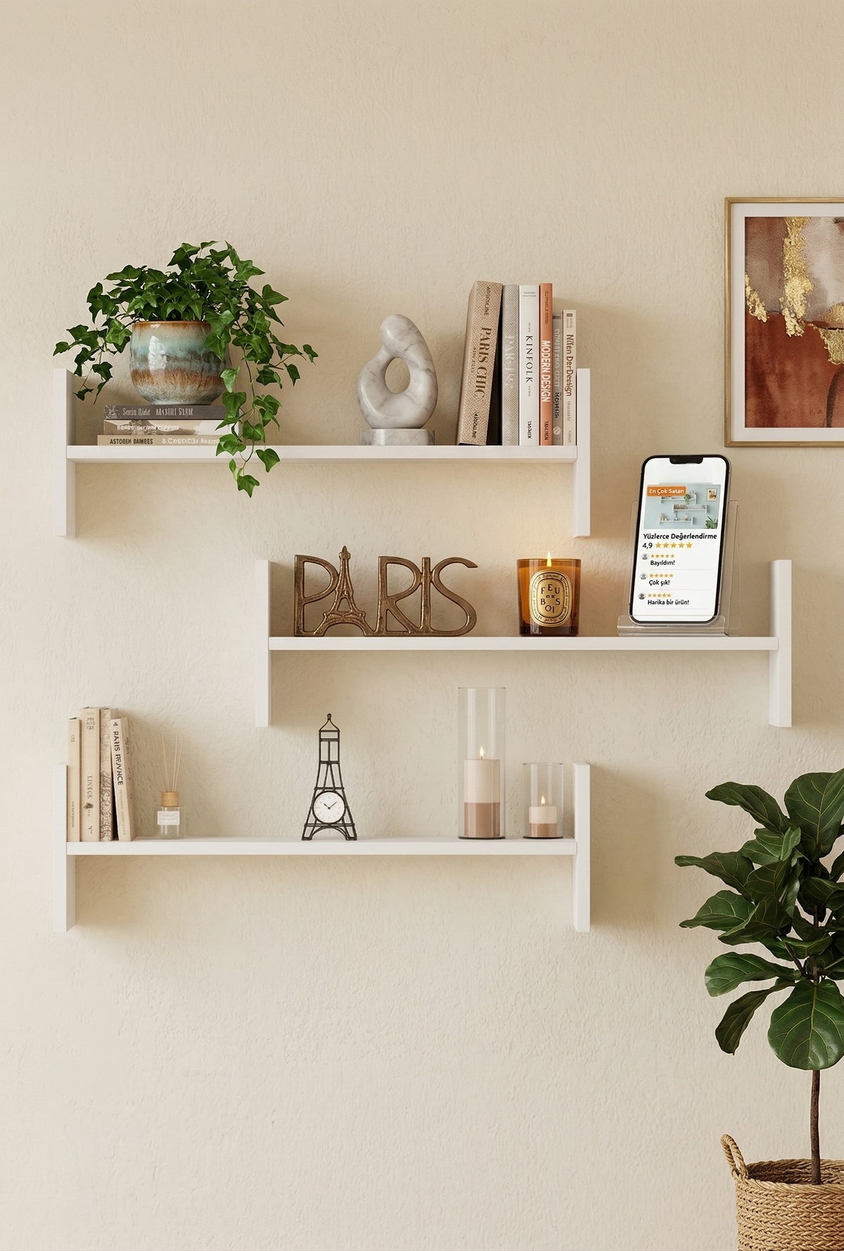 Yuru Design Shelf Wall Shelf White WL23-W