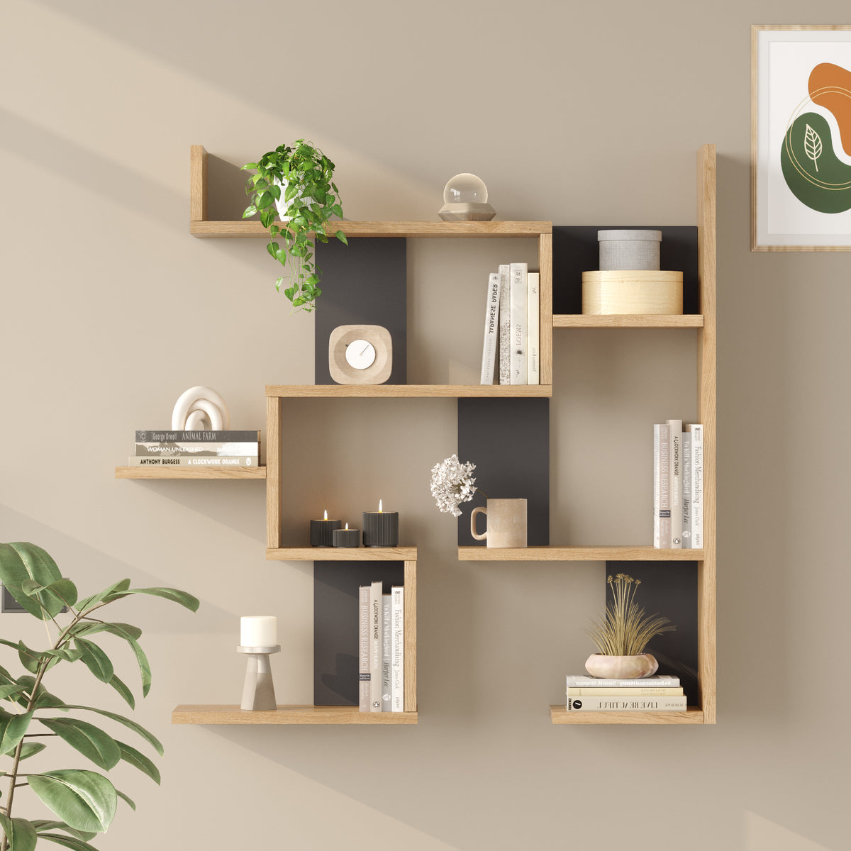 Стенен етажерка Yuru Design, модел Sepet - Антрацит WL26-SA – изображение 2