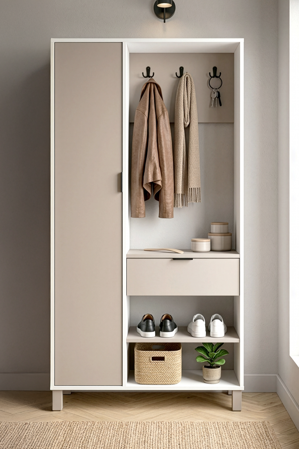 Yuru Design Terra Гардероб Бял - Coast TR1-WC – изображение 2