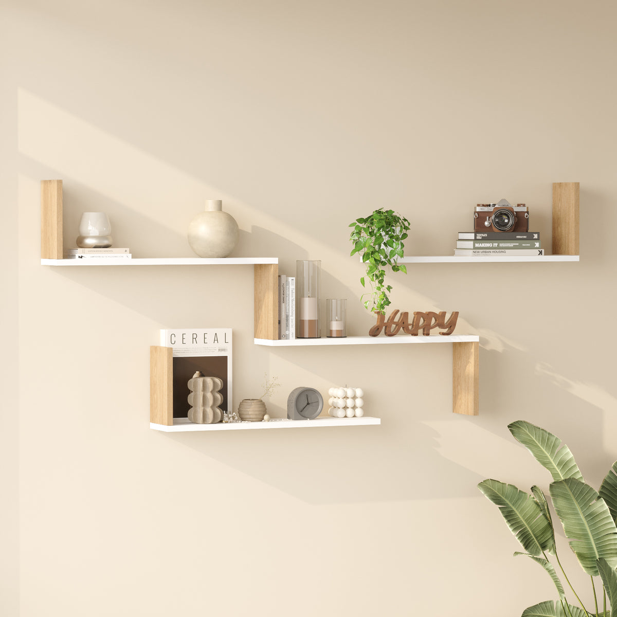 Yuru Design Shelf Wall Shelf Sepet - White WL28-SW – görsel 3
