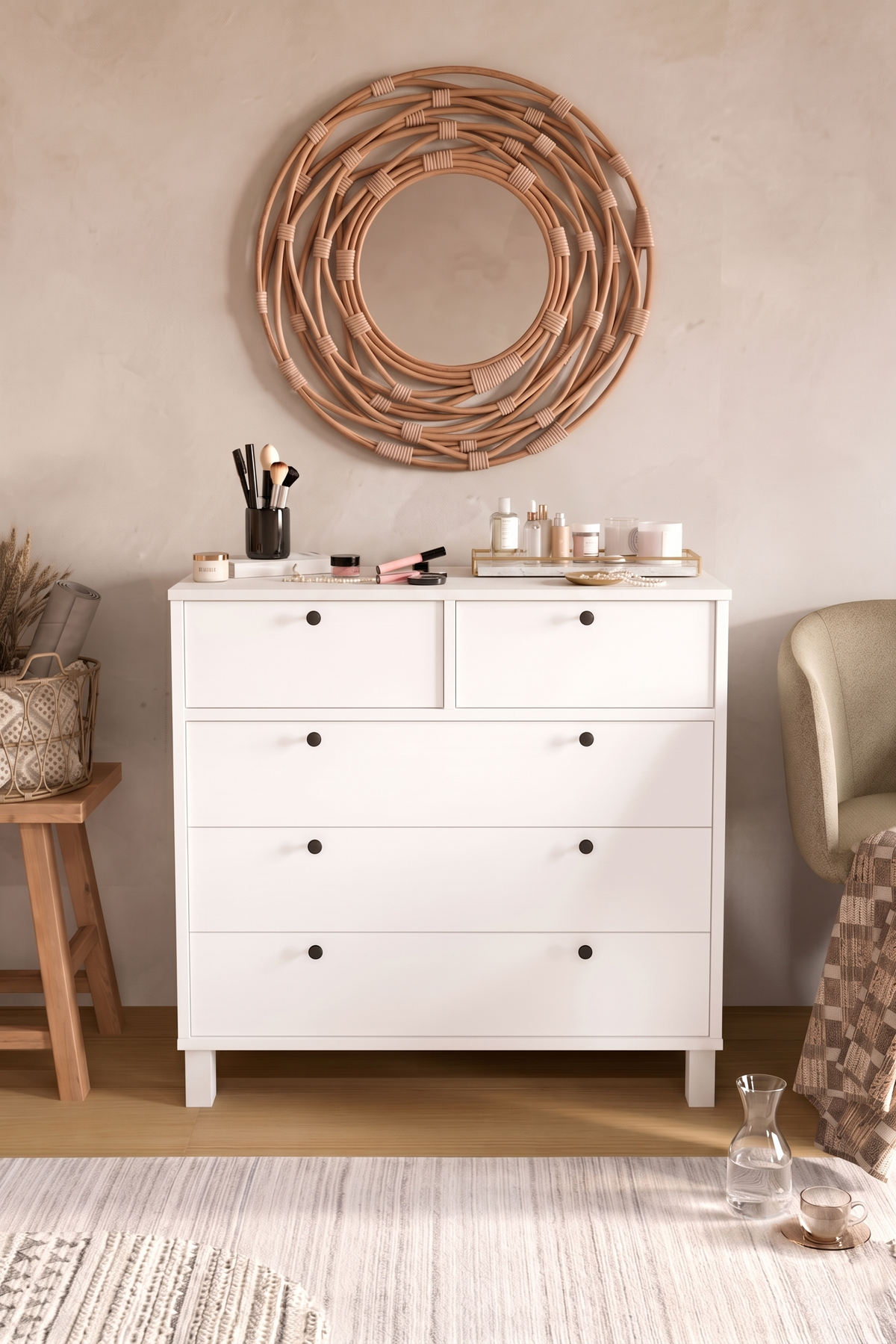 Yuru Design Nord Chest of Drawers White ND3-W – görsel 5