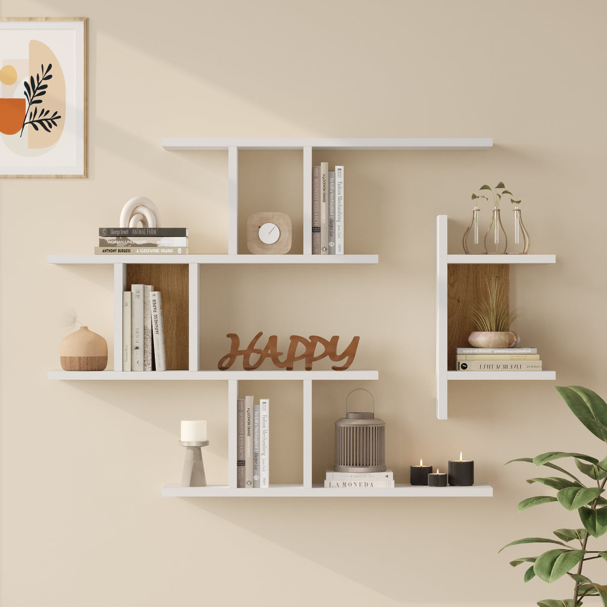 Yuru Design Shelf Wall Shelf Sepet - White WL25-SW – görsel 2