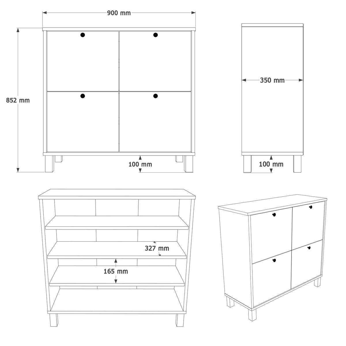 Шкаф за обувки Yuru Design Nord Dubrovnik Green ND1-Y – изображение 5