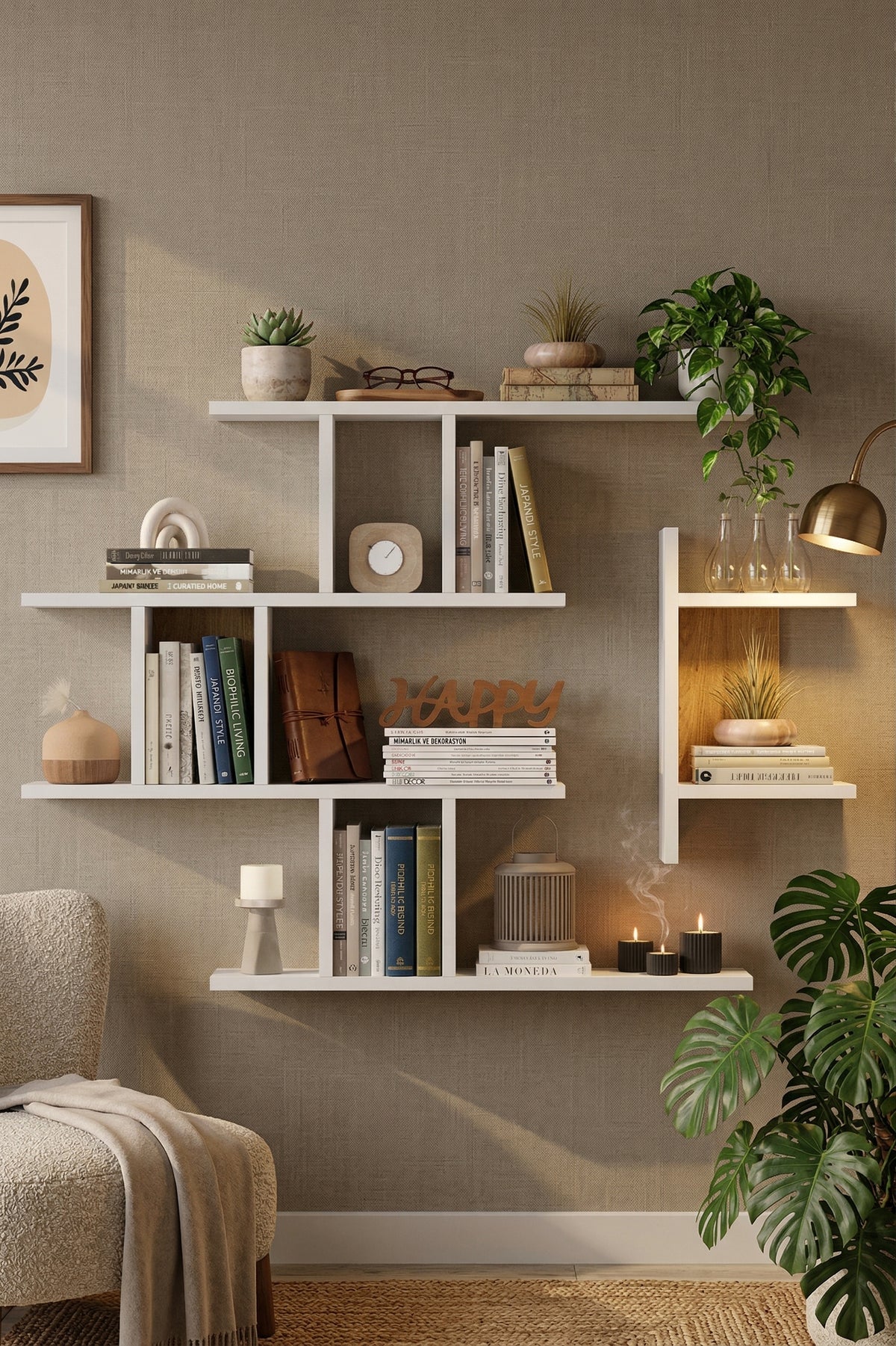 Yuru Design Shelf Wall Shelf Sepet - White WL25-SW