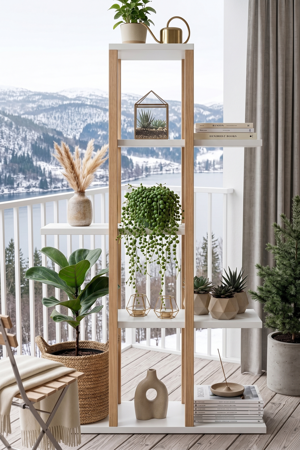Етажерка Yuru Design Blom, бяла - бук BL1-WK – изображение 2