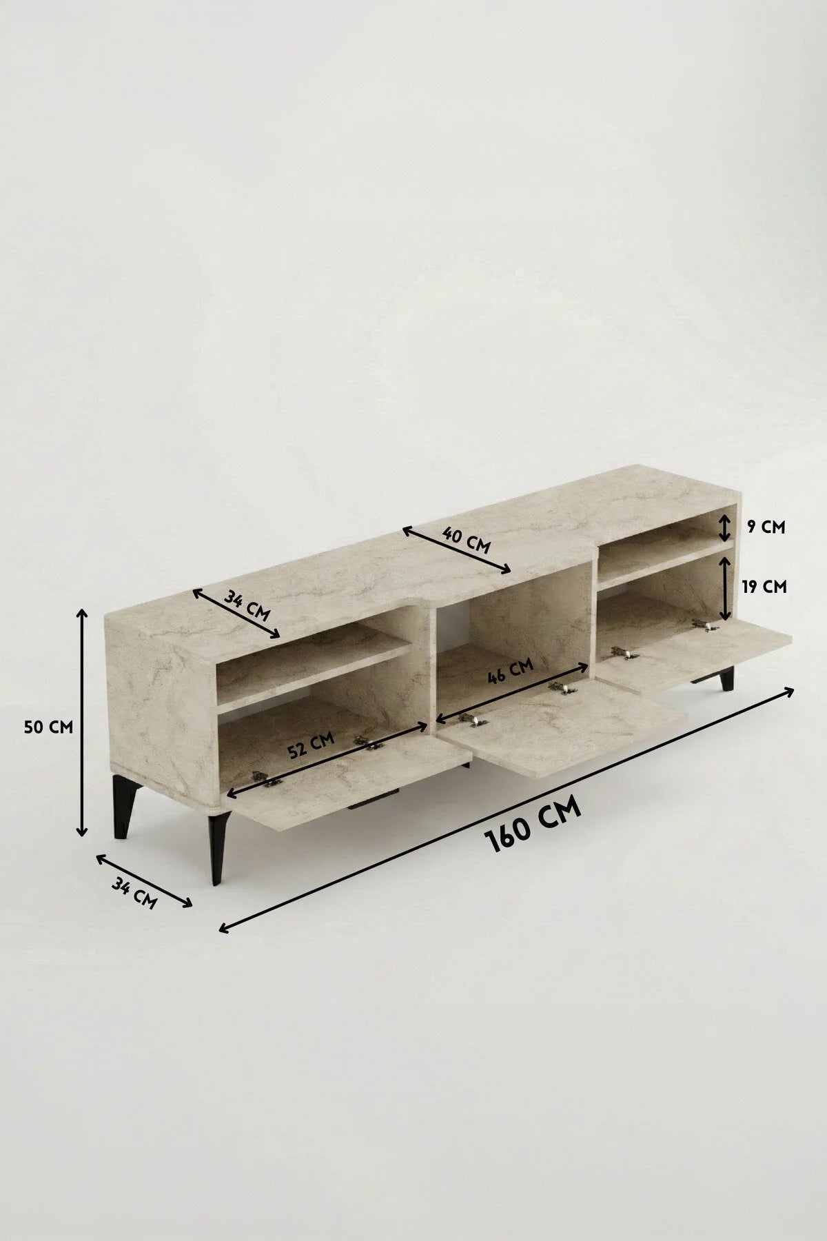 Поставка за ТВ Mistral ПДЧ Екрю 160x40 cm – изображение 5