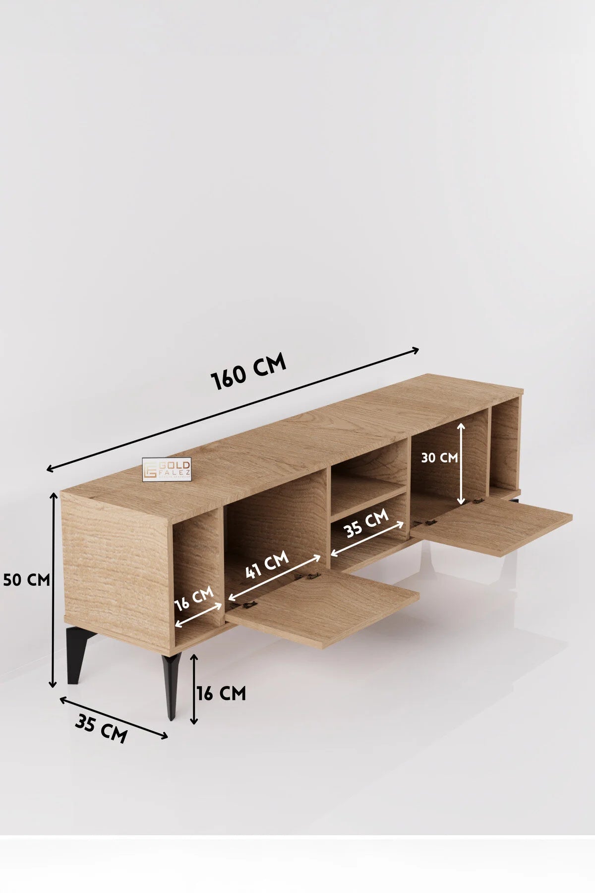 Поставка за телевизор Linya ПДЧ бежово 160x35 cm – изображение 2