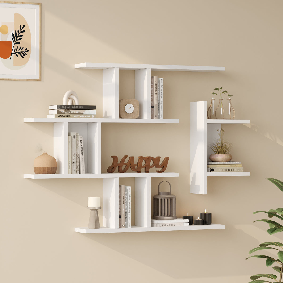 Стенна етажерка Yuru Design, бяла, WL25-W – изображение 3
