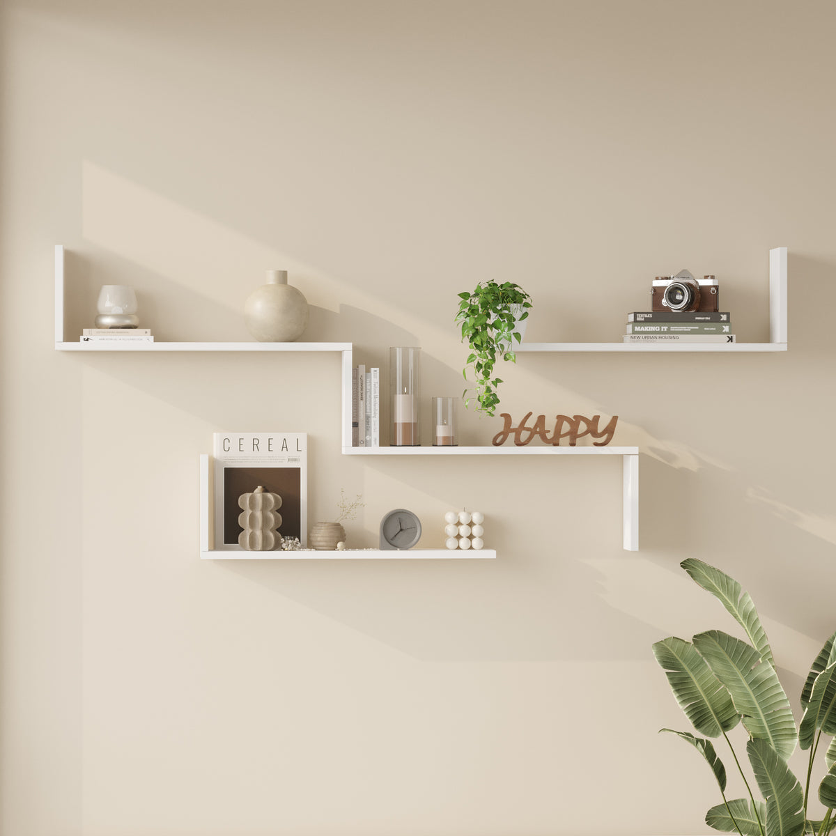 Yuru Design Етажерка Стенна Етажерка Бяла WL28-W – изображение 2