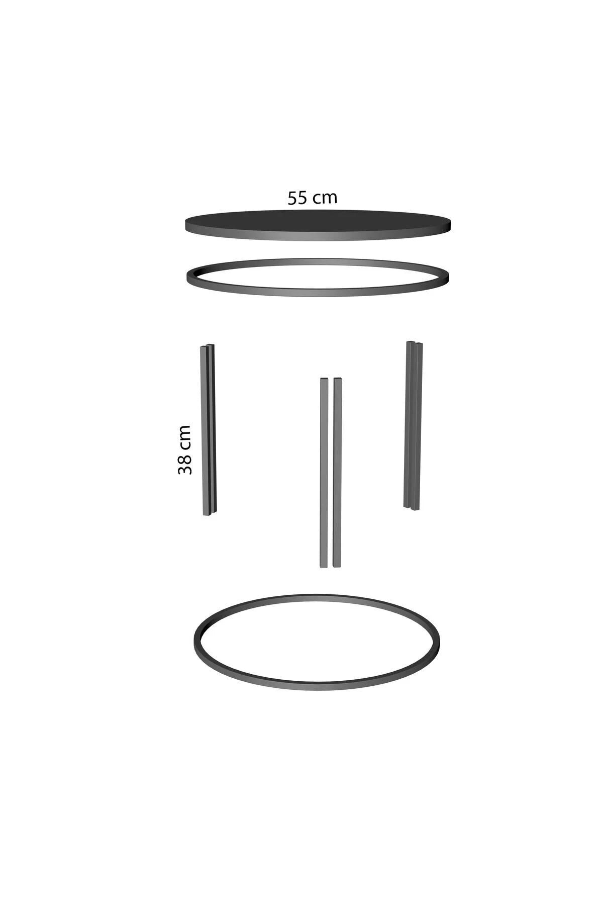 Холна маса Dolunay Gordion Grey 3 части – görsel 6