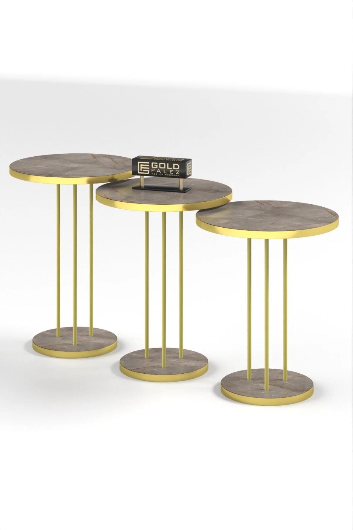 Комплект масички Gold Terra Бор-Кафяв 3 части – изображение 4