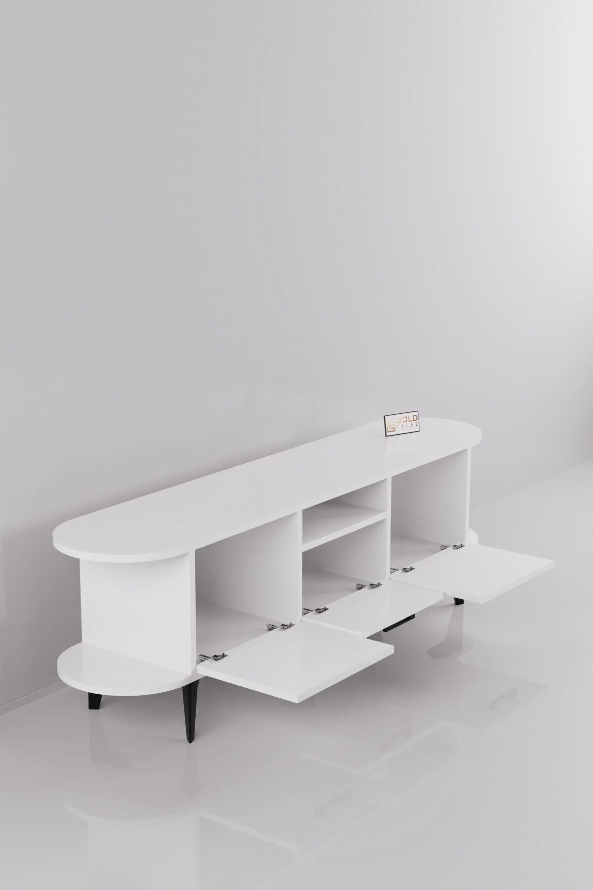 Стойка за телевизор Mira ПДЧ синя 160x35 – görsel 6