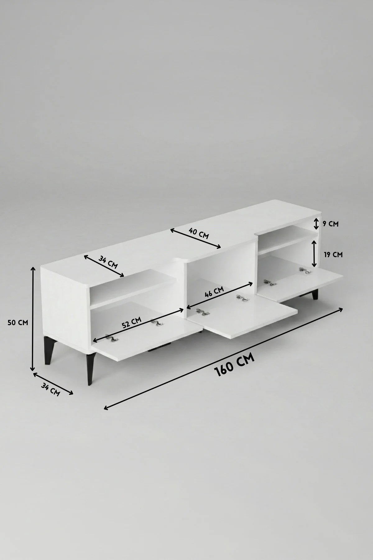 Поставка за телевизор Mistral Metallic White 160x40 cm – изображение 8