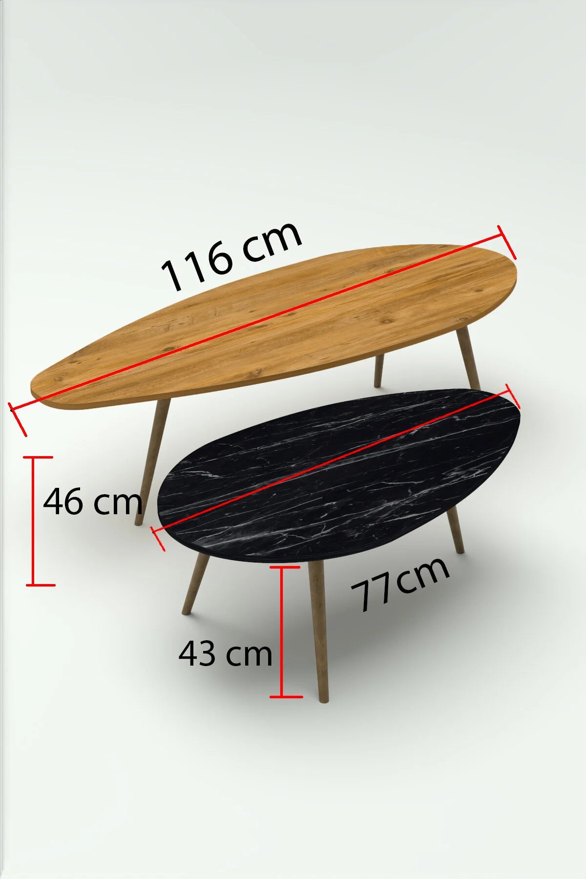 Холна маса Ellipse ПДЧ Черен орех 116x46 – görsel 4