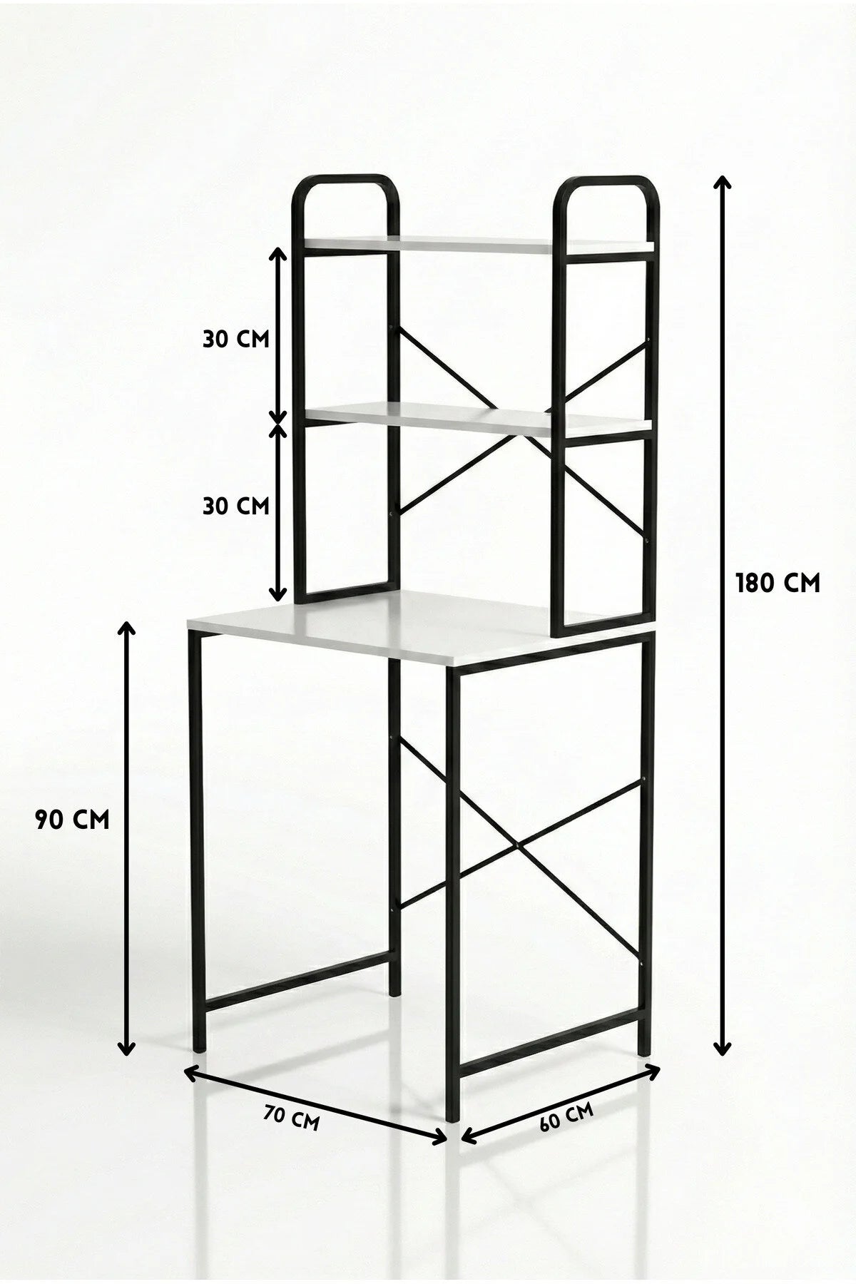 Горен рафт за пералня черен 70 cm – изображение 6