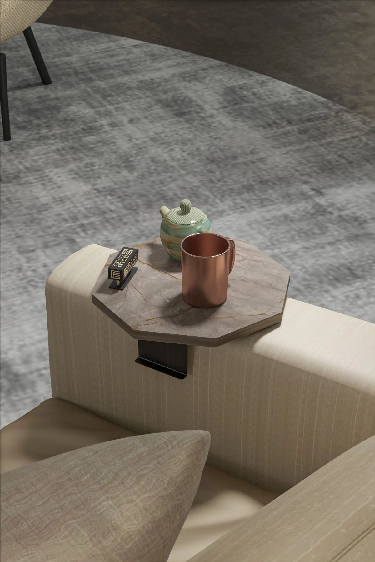 Регулируема странична масичка Octagon Grey