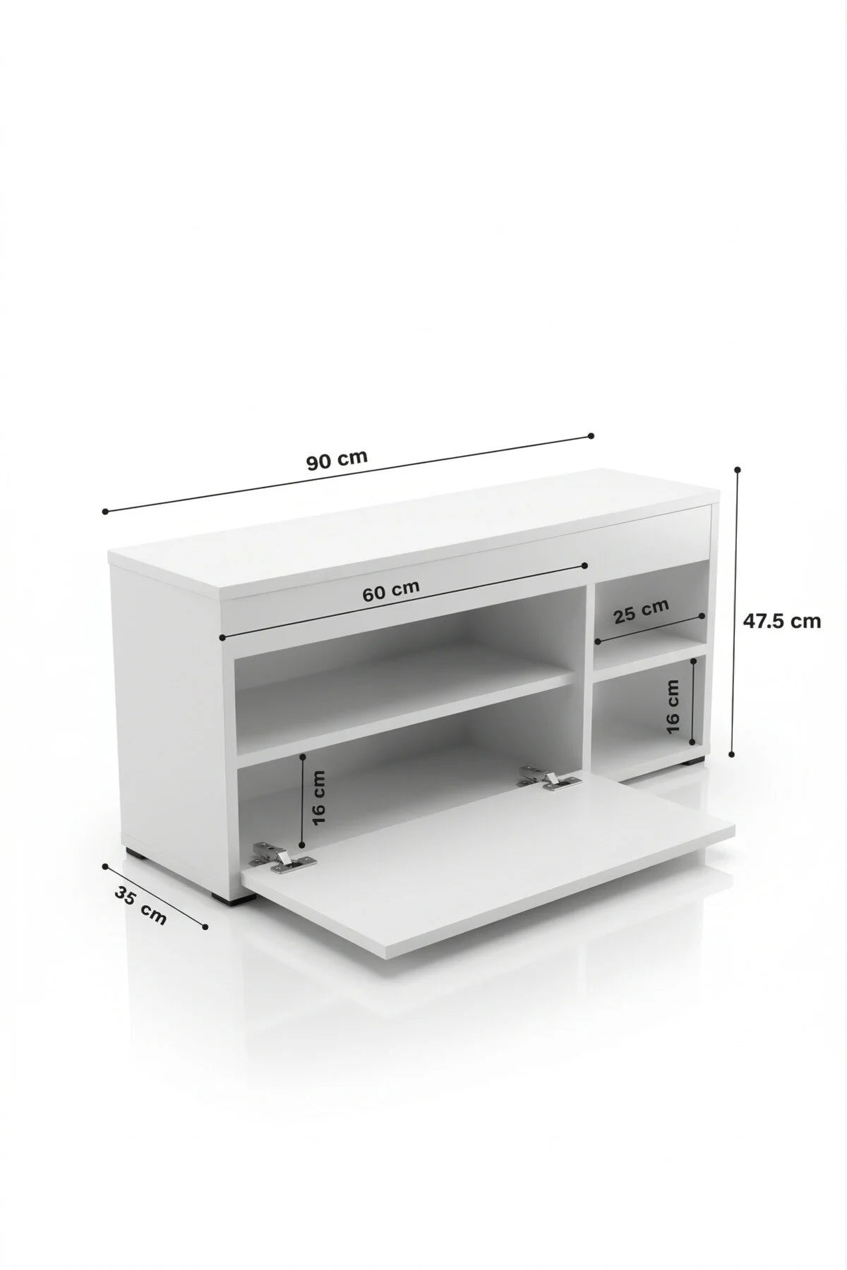 Шкаф за обувки Кафяв 90 cm – изображение 6