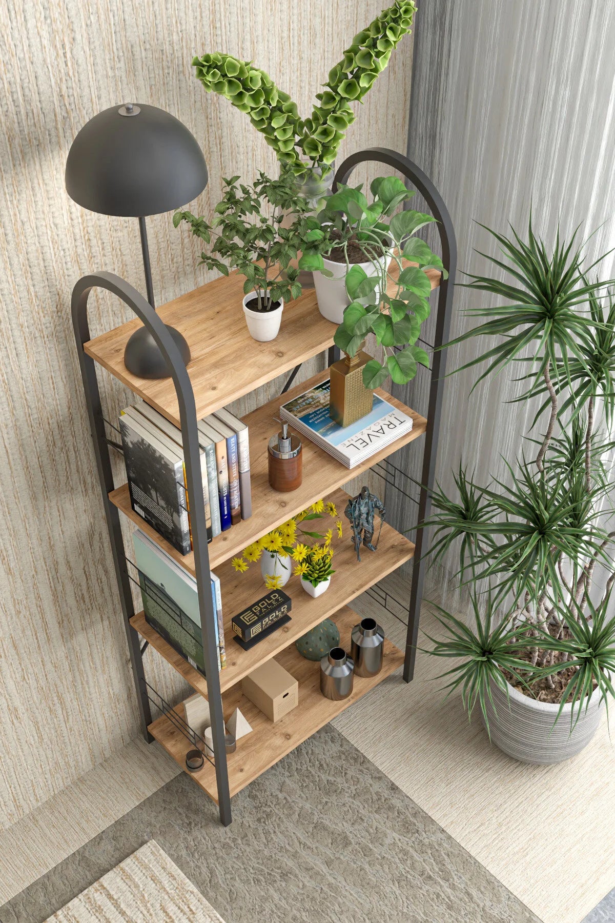 Метална библиотека Кафява 150 cm – изображение 4