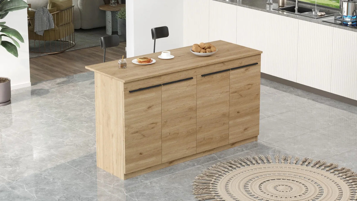 Кухненска трапезна маса Orren Island с 4 капака 160cm Кошница – görsel 4