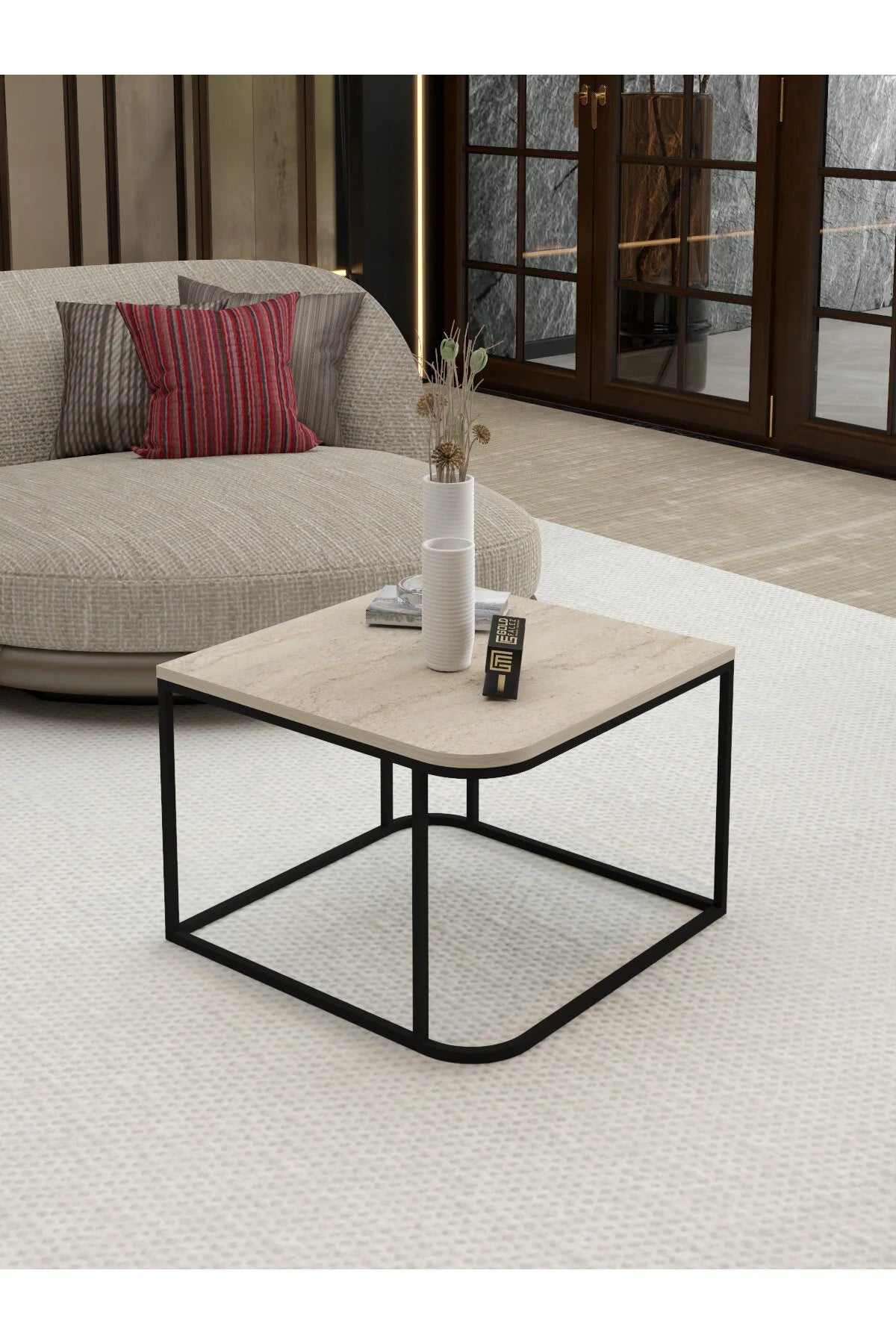 Холна маса Damla Square Beige 65 cm – изображение 2