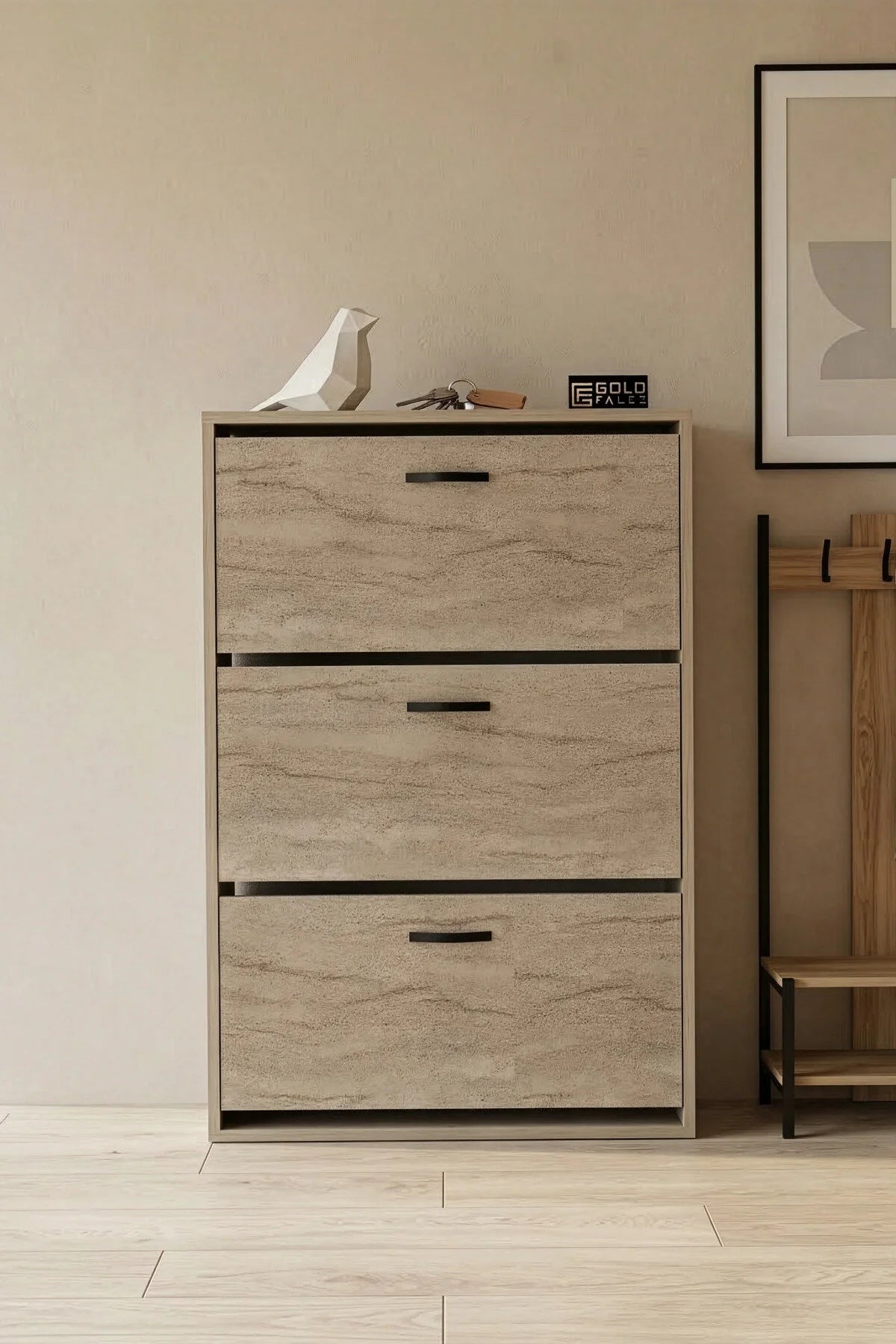 Поставка за обувки с падащ капак Ecru 74 cm – görsel 5