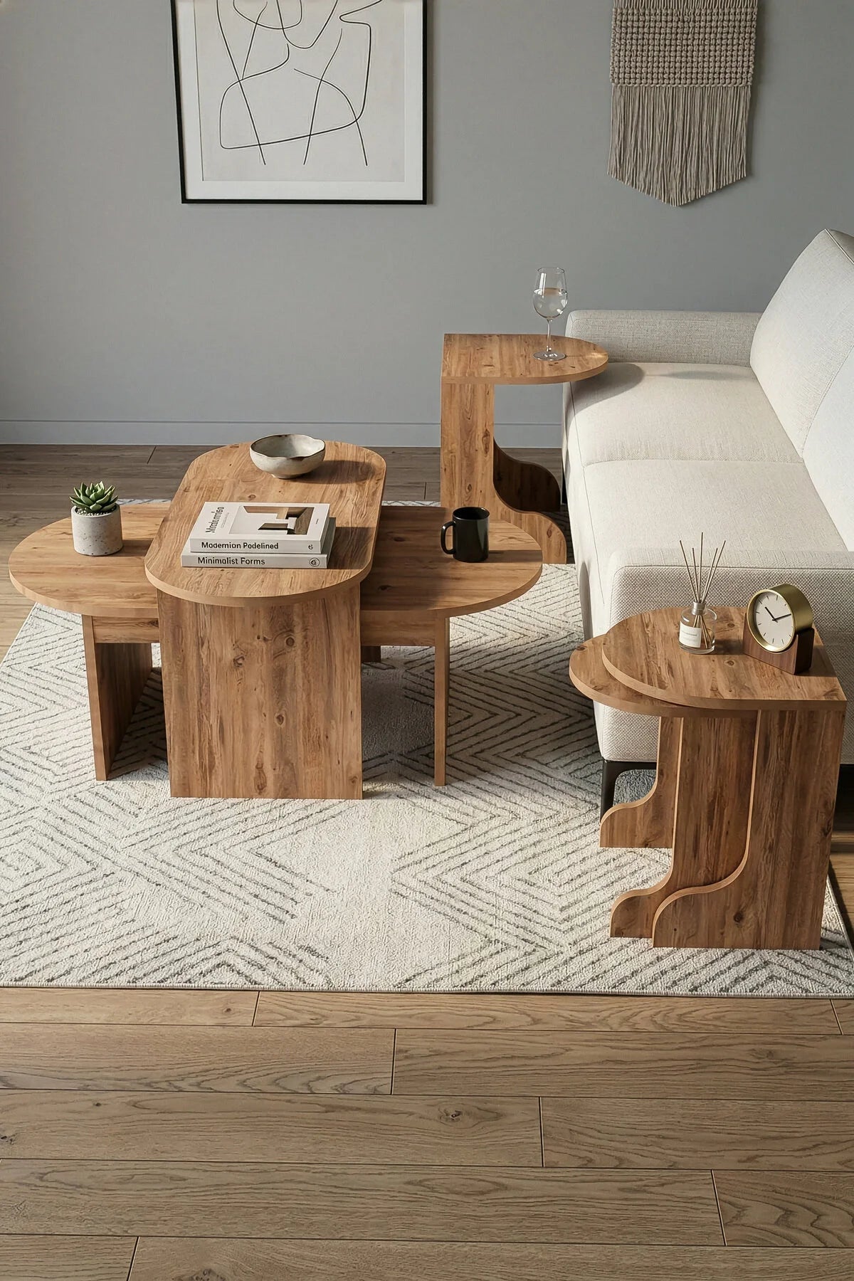 Комплект маса за кафе Setro Medium Nesting Кафяв 100x50 – görsel 2
