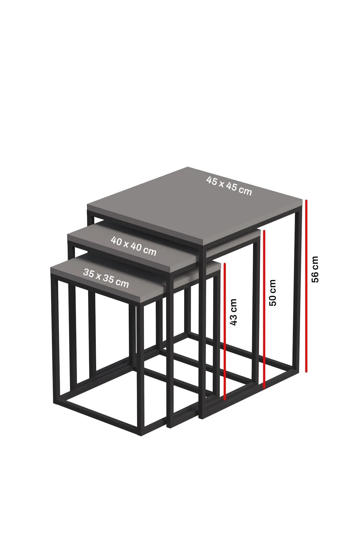Маса за кафе Cube Nesting Кафява 3 бр – изображение 2