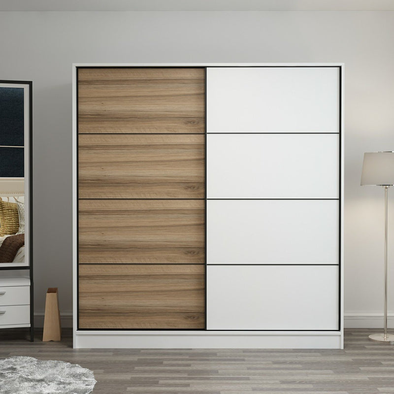Minar Kale210y 2k Sliding Cabinet 220g cm White Dore White