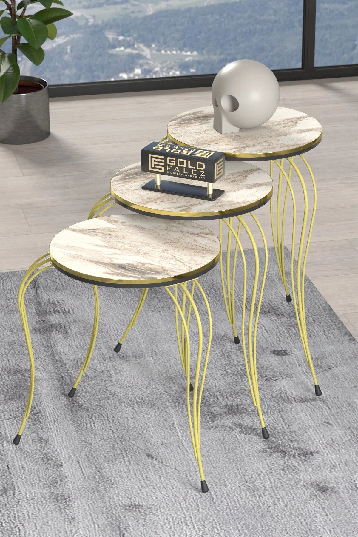 Комплект масички Lükens Efes Бял 3 части