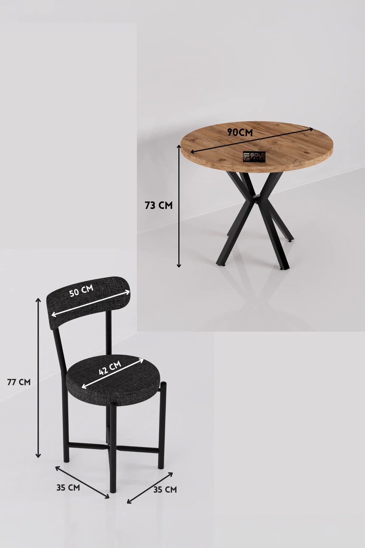 Комплект за маса Теди Многоцветен антрацит 90 cm – görsel 6