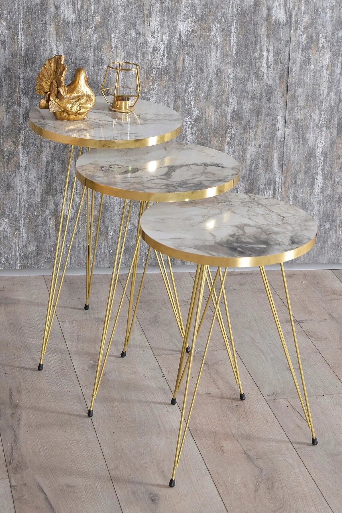 Комплект масички с телени крака Gold Efes