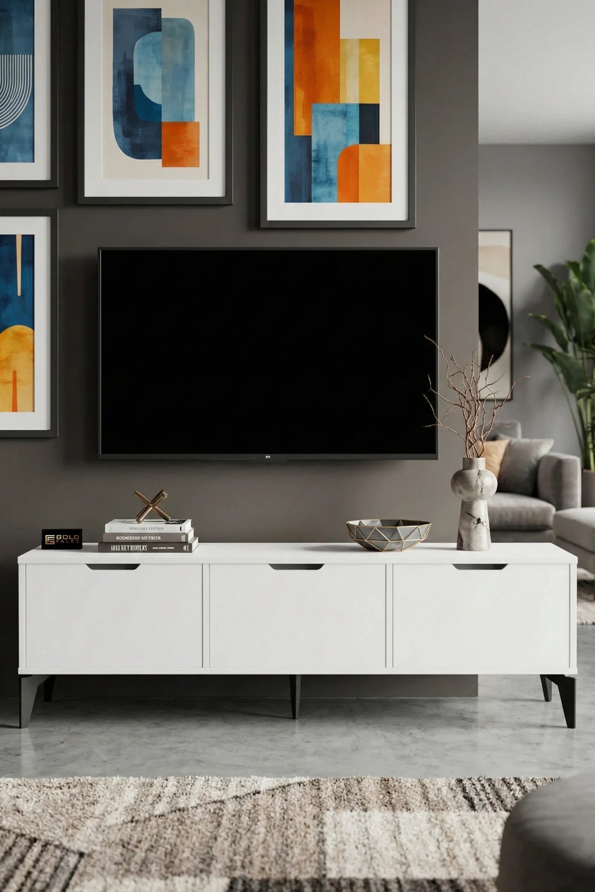 Поставка за телевизор Royal ПДЧ Бяла 160x35