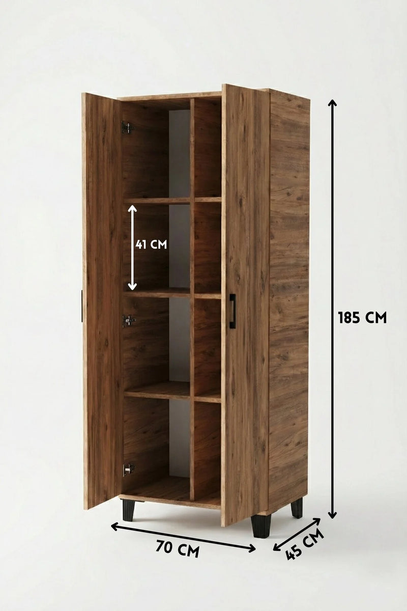8 Compartment Pantry Cabinet Atlantic 70 cm