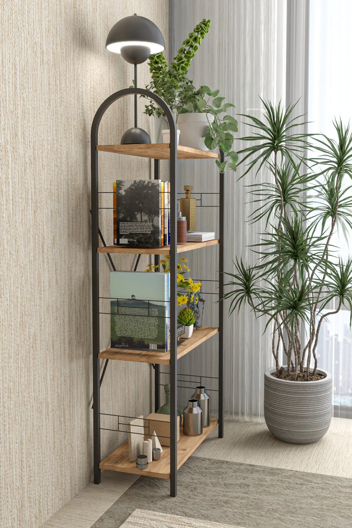 Метална библиотека Кафява 150 cm – изображение 3