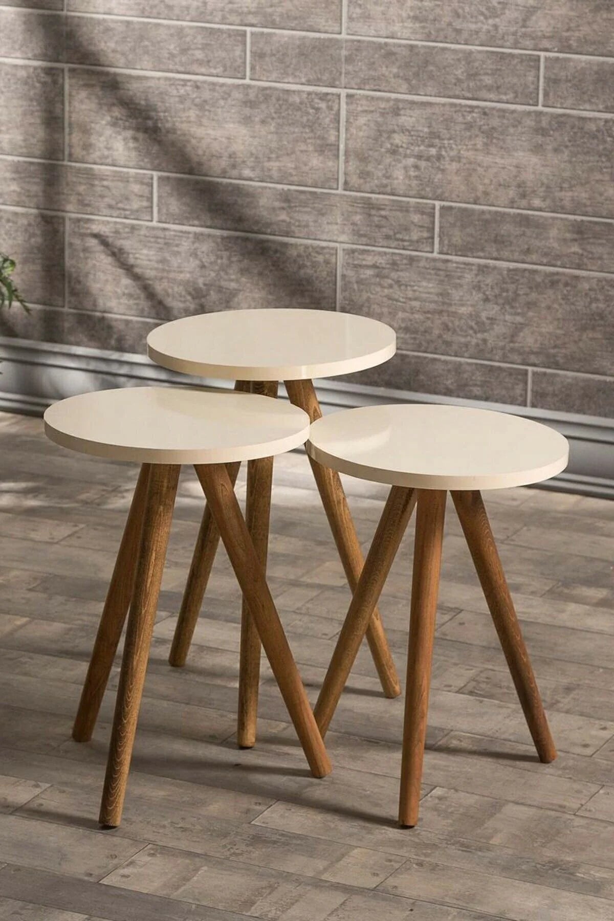 Струг Nesting Маса за кафе крем 3 бр – изображение 4
