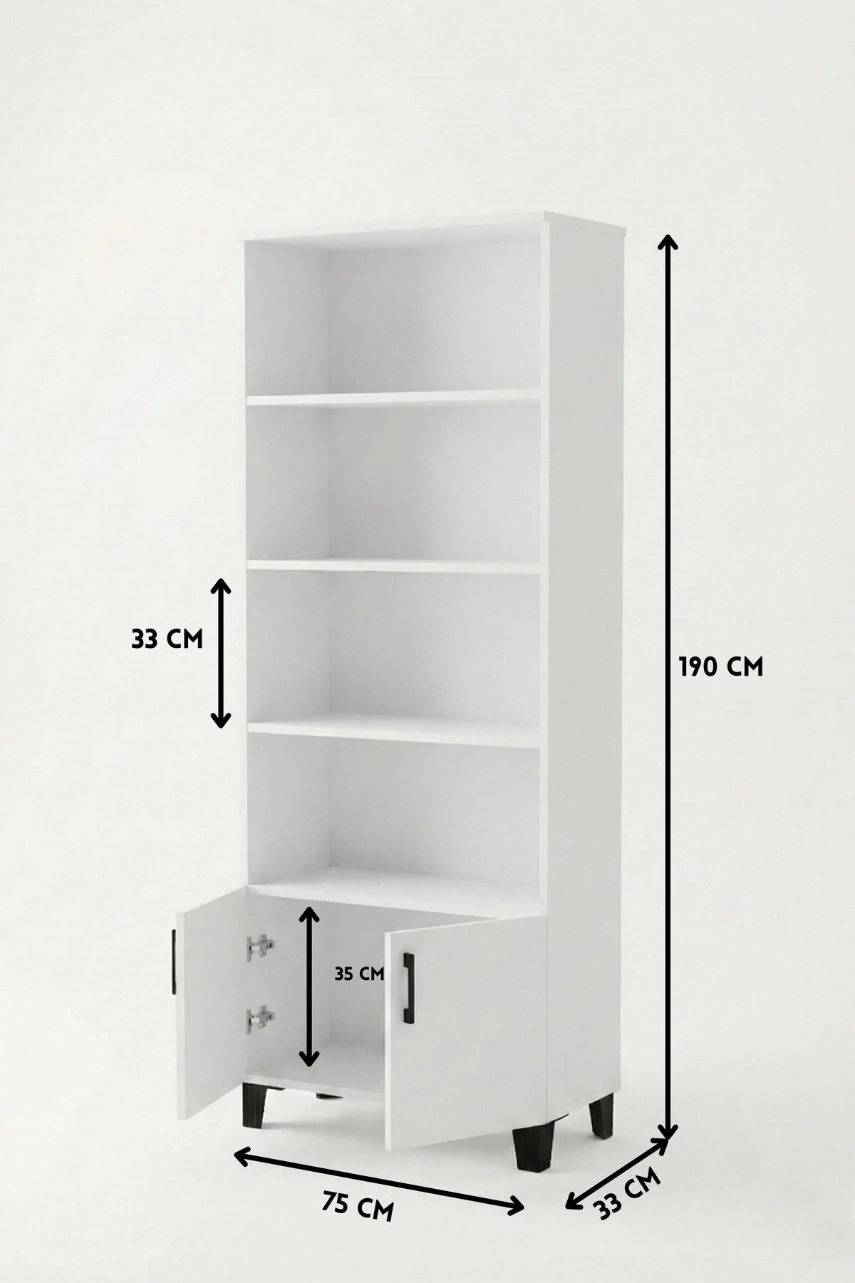 Многофункционален рафт ПДЧ бял 75x190 – görsel 3