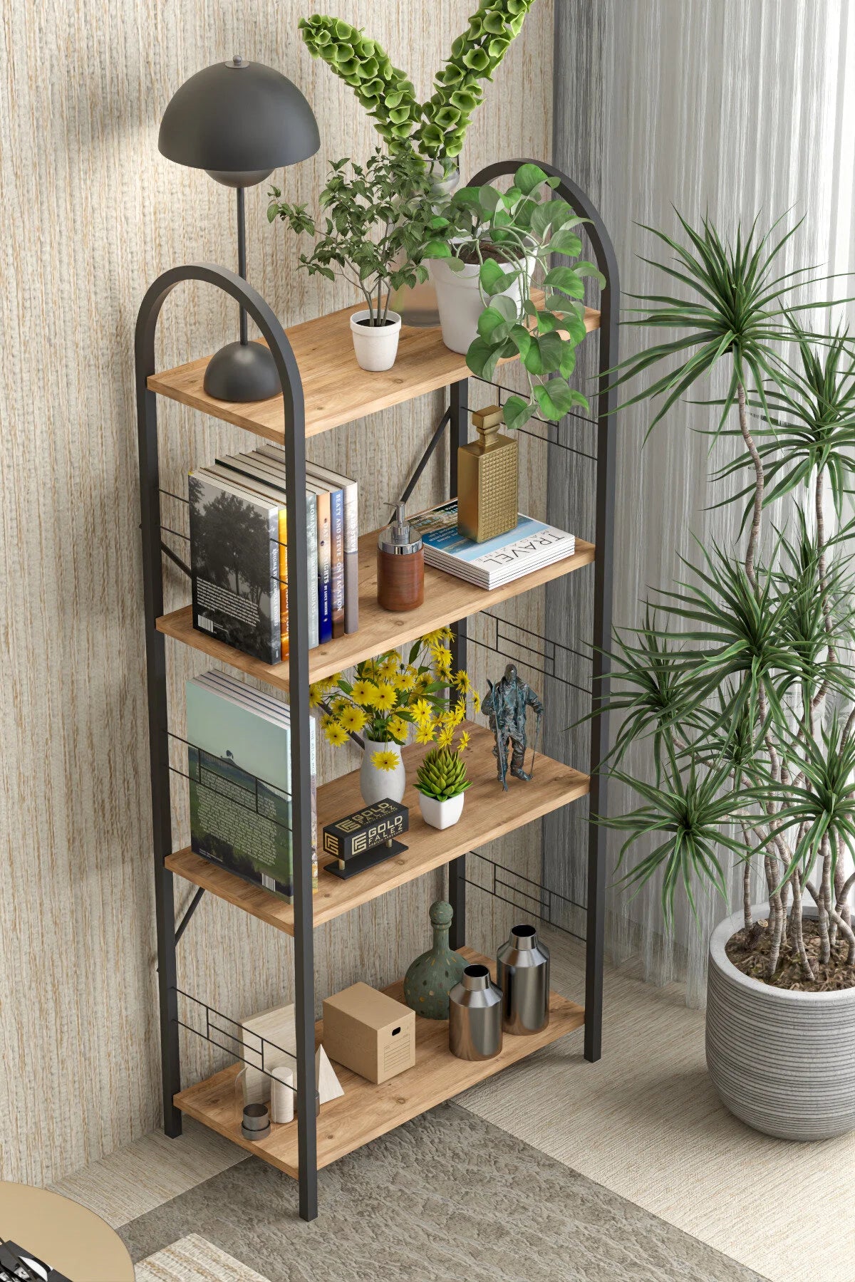Метална библиотека Кафява 150 cm – изображение 5