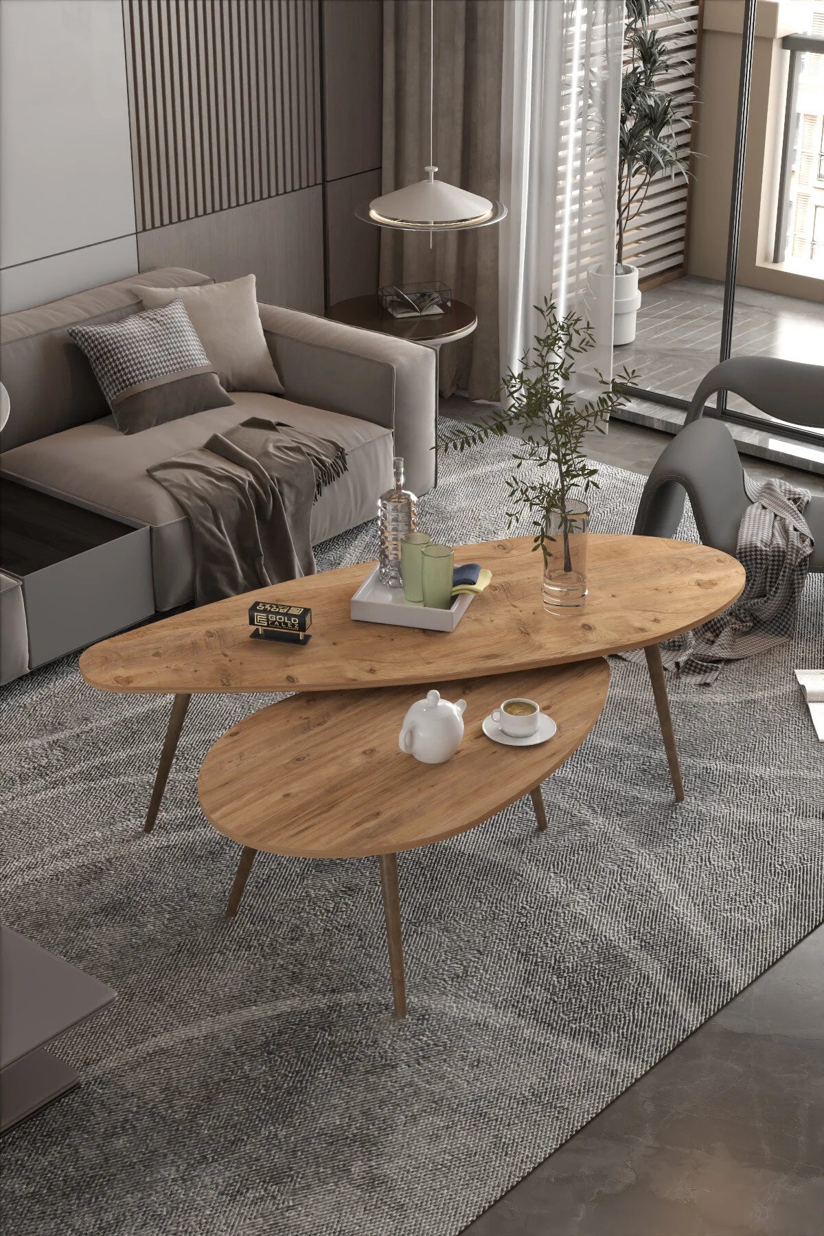 Комплект холна маса Ellipse ПДЧ Brown 116x46