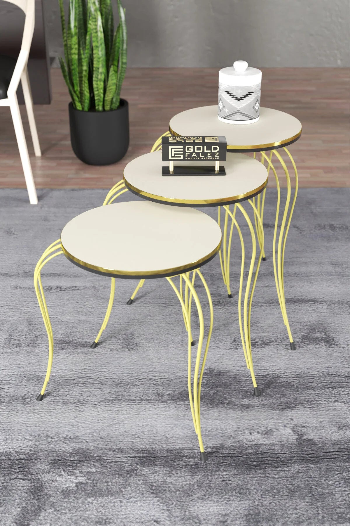 Маса за кафе Lükens Nesting Ecru Cream – görsel 2