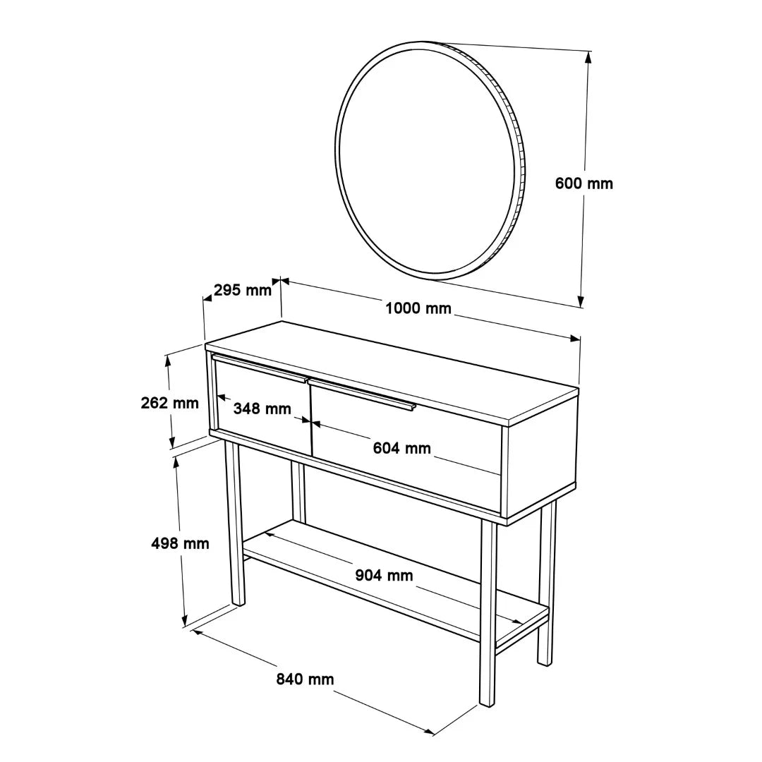 Ocean Mirrored Hall Console – image 4