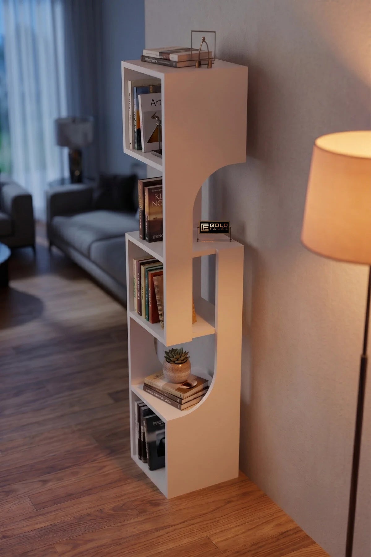 Bookcase Wood Decorative Shelf 5 Tier Modern Multi Purpose Bookcase Living Room Office Book 981618 – image 4