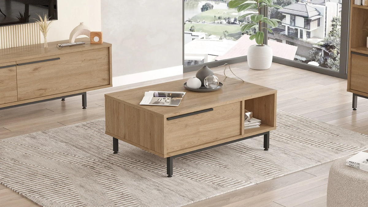 Ocean масичка за кафе с метални крака и покрита кошница ON2-S – изображение 3