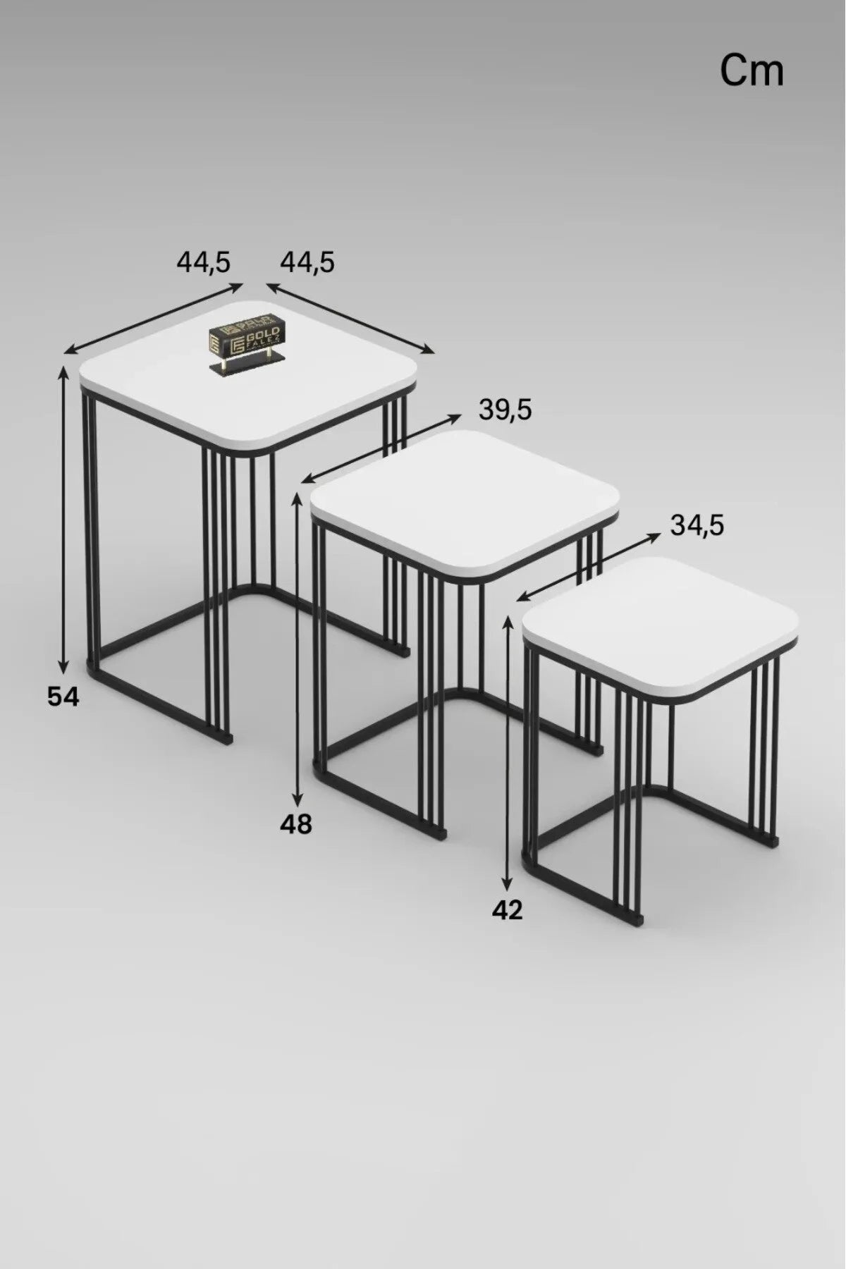 Маса за кафе Alize Nesting Travertine Beige Комплект от 3 броя – görsel 2